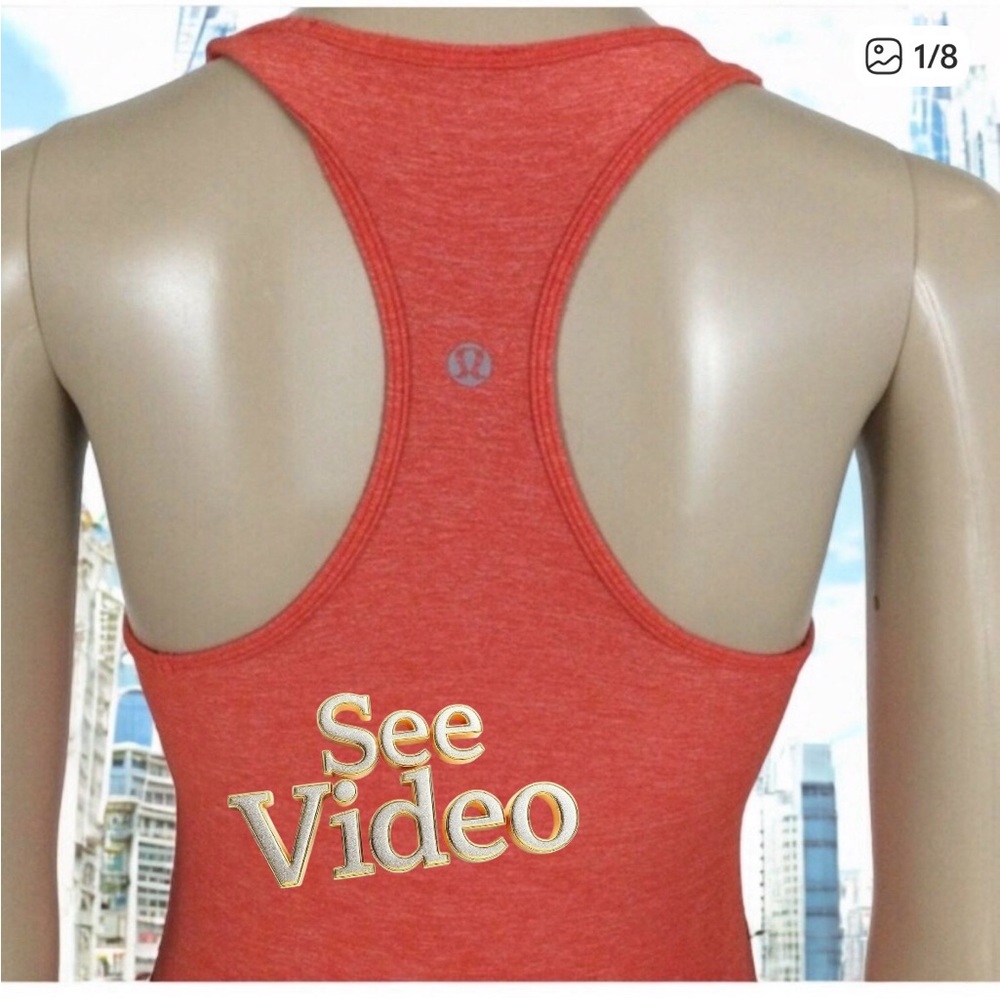 👛 (Any 2/$20) LULULEMON Athletica Orange T-Back Overlay Top
